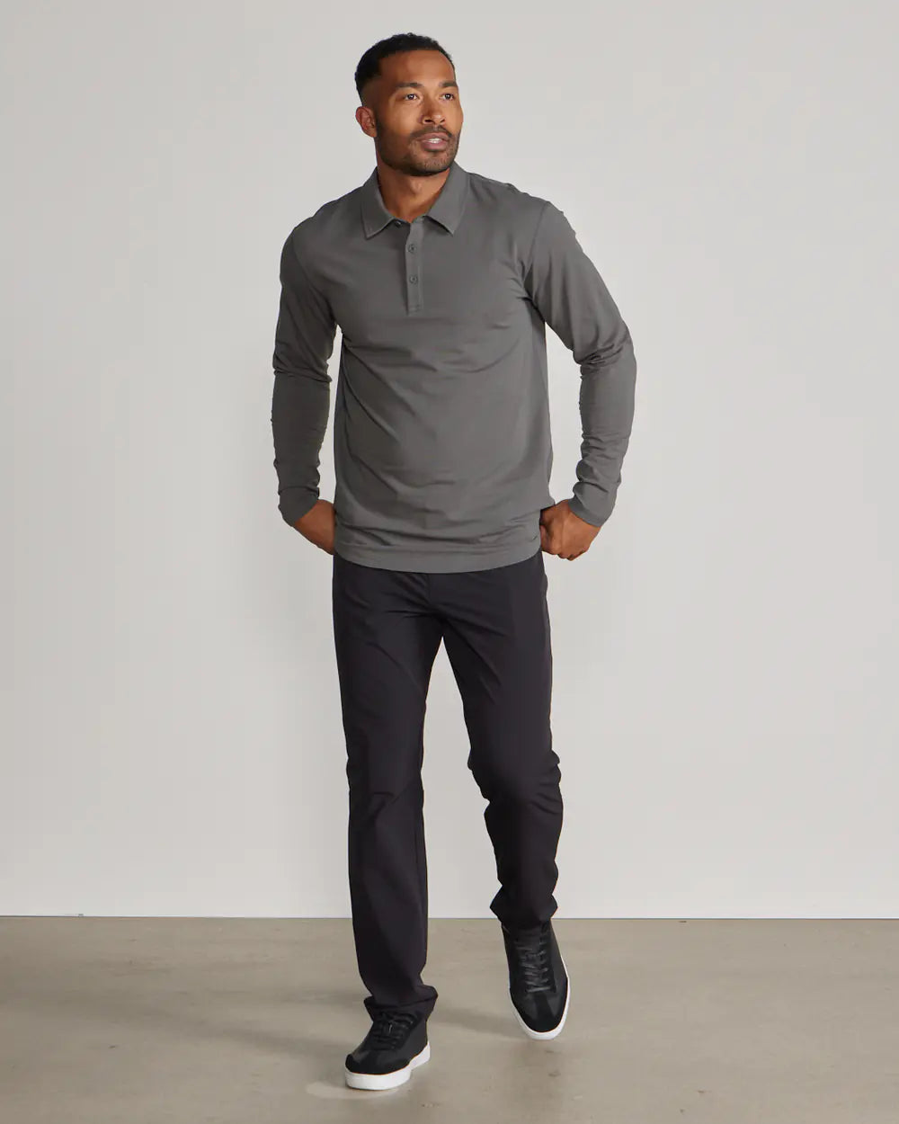 STRIDWOVE Drop-Cut Long Sleeve: LUX Polo