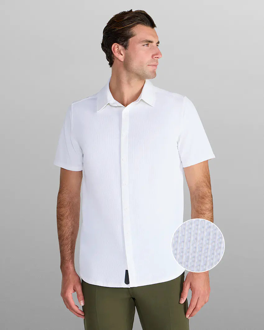 STRIDWOVE Seersucker Short Sleeve Button Down