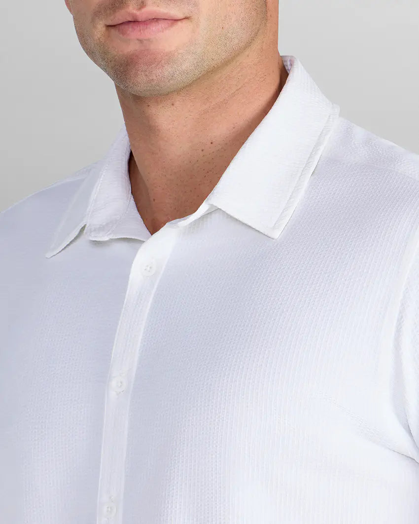 STRIDWOVE Seersucker Short Sleeve Button Down
