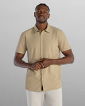 STRIDWOVE Ribbed+ Short Sleeve Button Down
